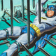 Illustration for article titled The Dark Knight rides a shark in bondage-crazy 1960s Batman art